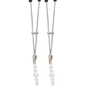 Tweezers With Pearls Silver
