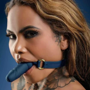 Silicone Penis Ball Gag Blue