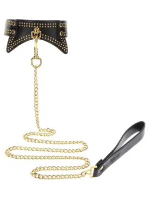 Studded Collar and Leash Black