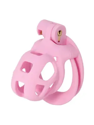 Klatka na Penisa Penis Prison Cock Cage z Czterema Pierścieniami Pink X-Short