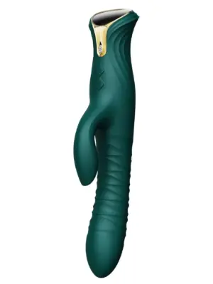 Wibrator Mose Rabbit Thruster+Heating Silikonowy Green
