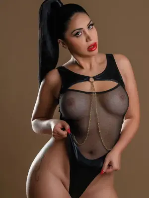 Highwaist Bodysuit With Chain Black