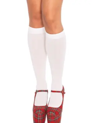 Nylon Knee Highs White