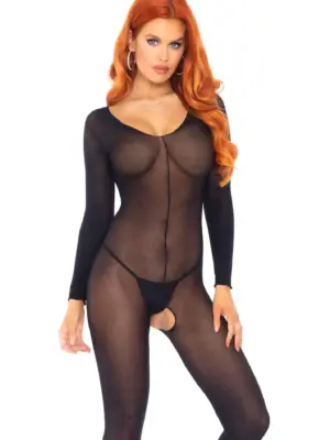 Long Sleeves Bodystocking Black