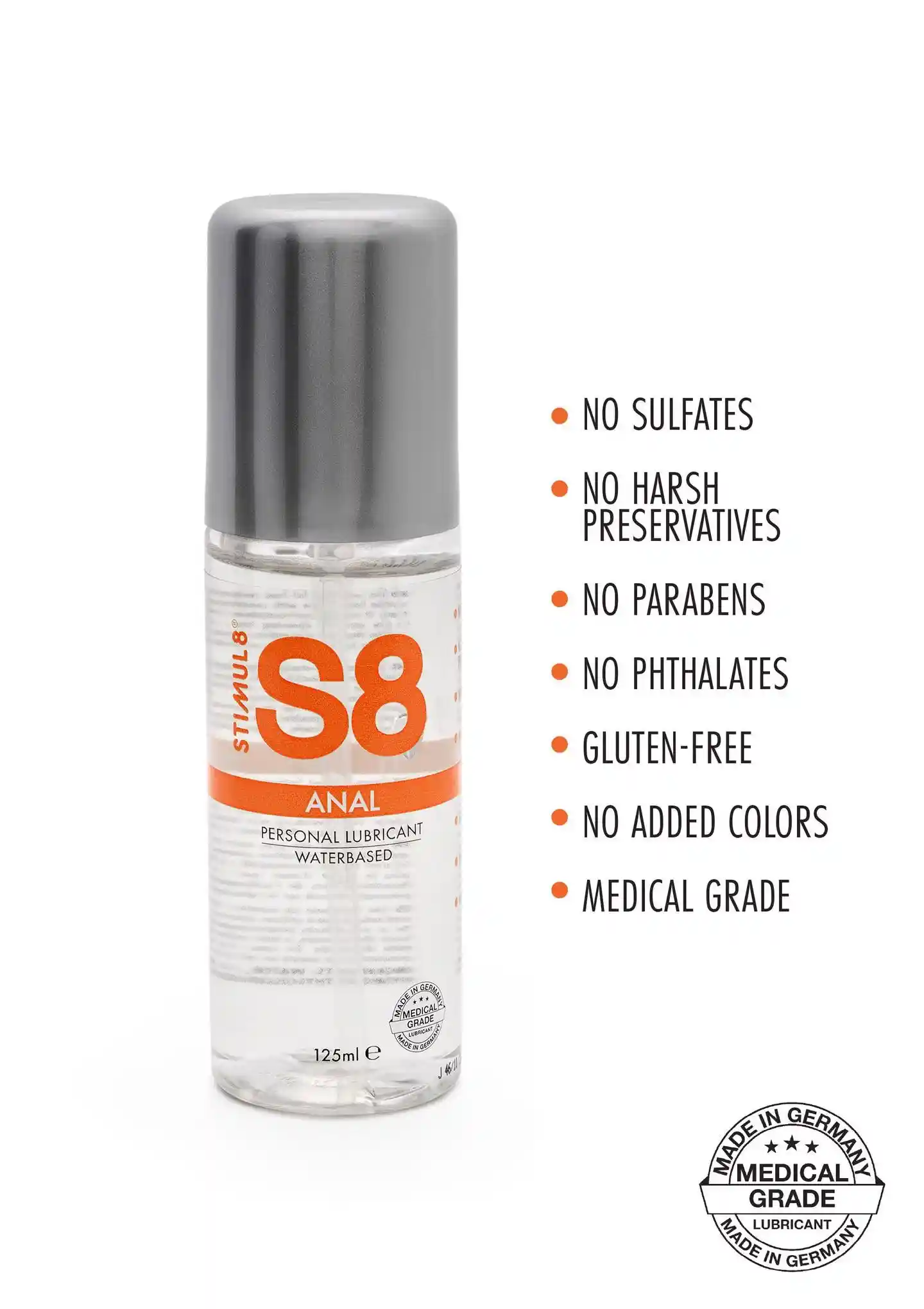 S8 WB Anal Lube 125ml Natural - obrazek 2