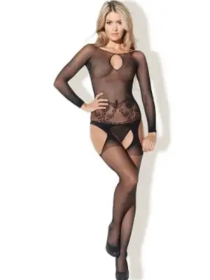 Bielizna-Bodystocking Czarny S/M """"Kiss Me""""