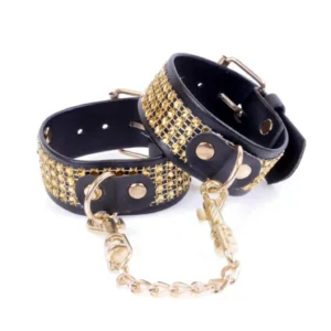 Fetish B - Series Handcuffs with cristals 3 cm Gold