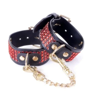 Fetish B - Series Handcuffs with cristals 3 cm Red Line
