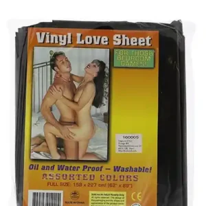 VINYL BED SHEET BLACK 158x227CM