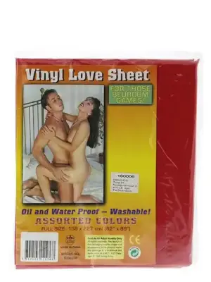 VINYL BED SHEET RED 158x227CM