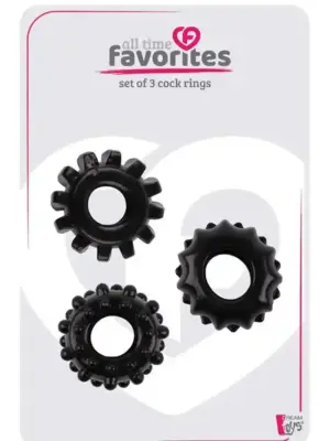 ALL TIME FAVORITES SET OF 3 COCKRINGS BLACK