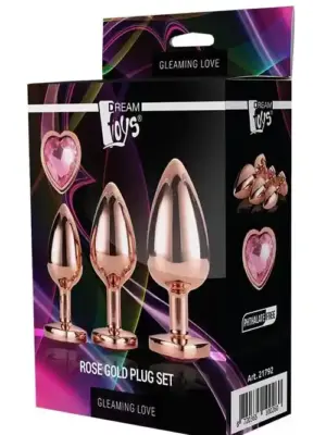 GLEAMING LOVE ROSE GOLD PLUG SET