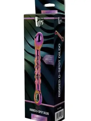 GLAMOUR GLASS RIBBED G-SPOT DILDO