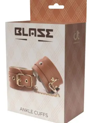 BLAZE ELITE ANKLE CUFFS COGNAC VEGAN LEATHER