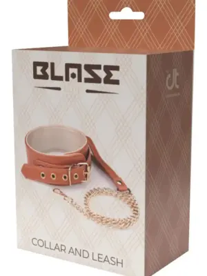 BLAZE ELITE COLLAR AND CHAIN COGNAC VEGAN LEATHER