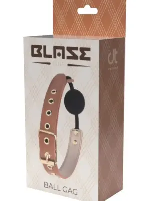 BLAZE ELITE BALL GAG COGNAC VEGAN LEATHER