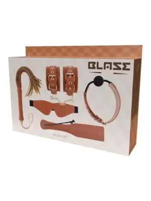 BLAZE ELITE BDSM SET COGNAC VEGAN LEATHER