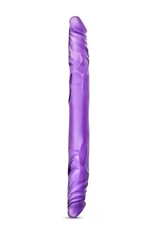 B YOURS 14INCH DOUBLE DILDO PURPLE - obrazek 2