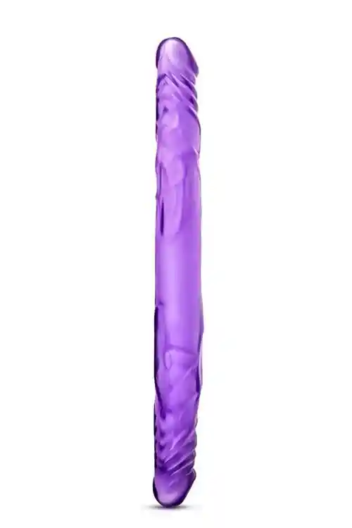 B YOURS 14INCH DOUBLE DILDO PURPLE - obrazek 3