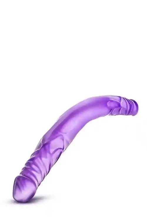 B YOURS 14INCH DOUBLE DILDO PURPLE - obrazek 4