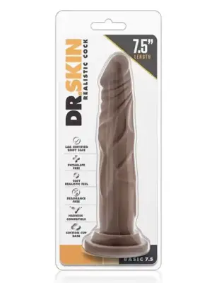 DR. SKIN REALISTIC COCK 7.5 CHOCOLATE