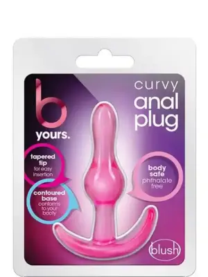 B YOURS CURVY ANAL PLUG PINK