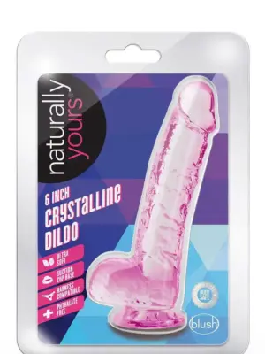 Dildo Krystaliczne 6 cali różowe