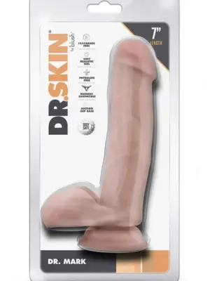 Dildo z Jądrami Dr. Skin Dr. Mark 7 cali Beżowy