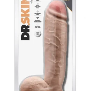 DR. SKIN MR. MISTER 10.5 INCH DILDO WITH BALLS BEIGE