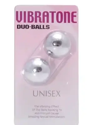 VIBRATONE DUO BALLS SILVER BLISTERCARD