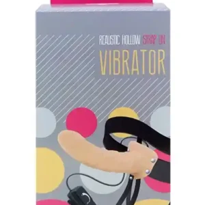 REALISTIC HOLLOW STRAP ON VIBRATOR 8INCH
