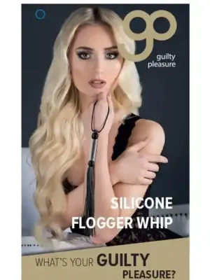 GP SILICONE FLOGGER WHIP BLACK