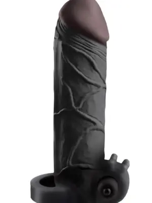 FANTASY X-TENSIONS VIBRATING REAL FEEL 2 INCH EXTENSION BLACK