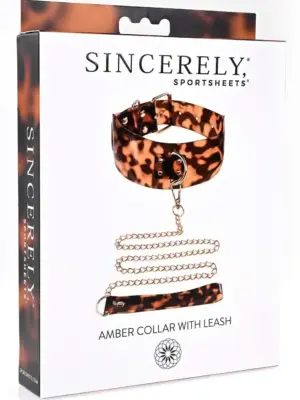 SPORTSHEETS AMBER COLLAR AND LEASH