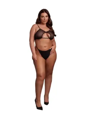 Biustonosz z siateczki XL-4XL Czarny