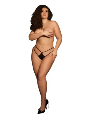 Ami - Thong with Adjustable Sliders and Golden Details - Plus Size