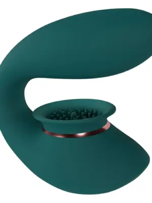 Twitch 3 - Rechargeable Vibrator & Suction - Silicone - 10 Speed - Forest Green