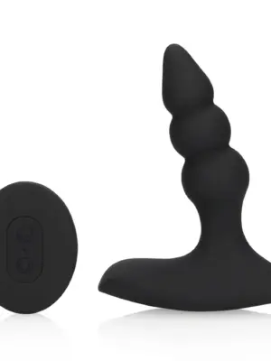 Beaded Vibrating Anal Plug with Remote Control