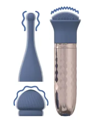 The Thrill - 10 Speed Interchangeable Vibrator - Blue