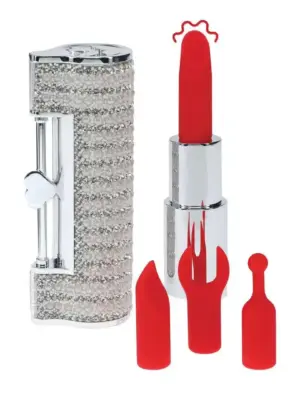 Angel - Lipstick Vibrator with 4 Attachments - Clear