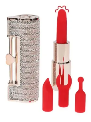 Angel - Lipstick Vibrator with 4 Attachments - Pink