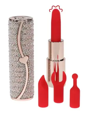 Candy - Lipstick Vibrator with 4 Attachments - Pink