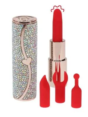 Sparkle - Lipstick Vibrator with 4 Attachments - Iridescent