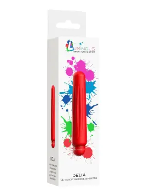Delia - ABS Bullet With Sleeve - 10-Speeds - Red