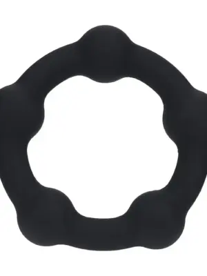 Beaded Silicone Cockring - M - 35mm - Black