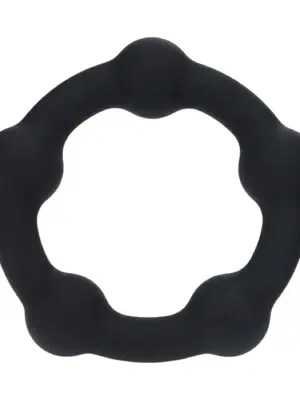 Beaded Silicone Cockring - L - 45mm - Black
