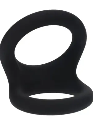 Double O Silicone Cockring - L - Black