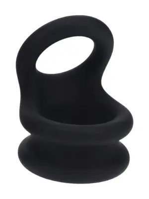 Wide Double O Silicone Cockring - S - Black