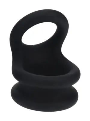 Wide Double O Silicone Cockring - M - Black