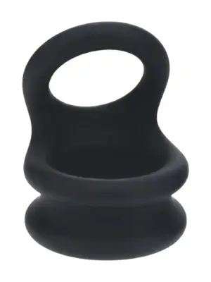 Wide Double O Silicone Cockring - L - Black